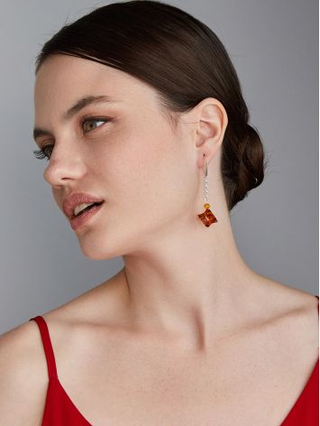 Stunning genuine Baltic amber hedgehog-inspired statement earrings, image , picture 4