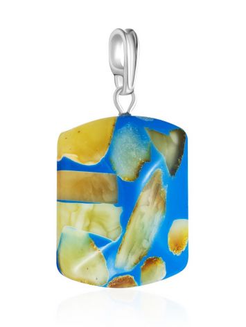 Eye-catching pendant featuring a genuine amber mosaic, image 