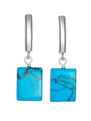 Bright Pressed Turquoise Earrings, image 