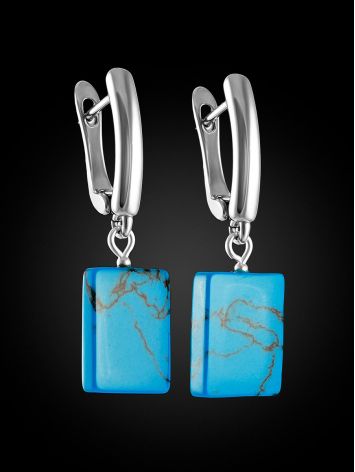 Bright Pressed Turquoise Earrings, image , picture 2