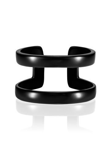 Bold Double Band Ring The ICONIC black edition, Ring Size: 6 / 16.5, image , picture 3