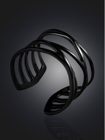 Multiband Blackened Ring The ICONIC black edition, Ring Size: 6 / 16.5, image , picture 2