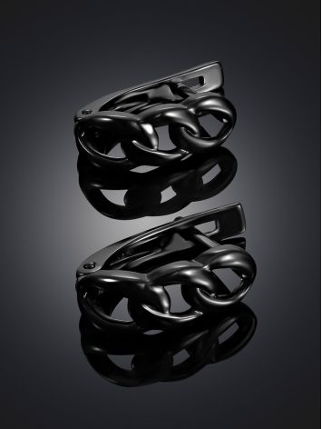 Blackened Chain Earrings The ICONIC black edition, image , picture 2