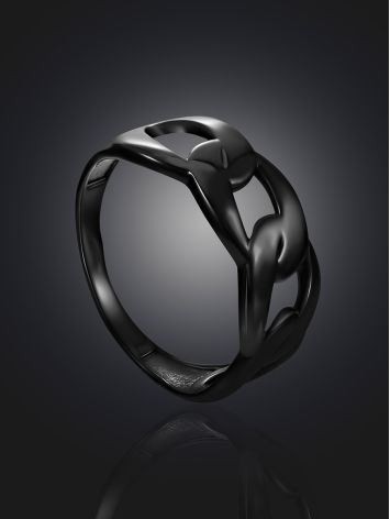 Bold Chain Motif Blackened Ring The ICONIC black edition, Ring Size: 8 / 18, image , picture 2
