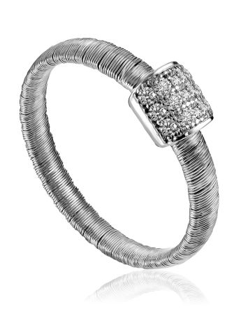 Designer Crystal Encrusted Ring The Silk, Ring Size: 6.5 / 17, image 