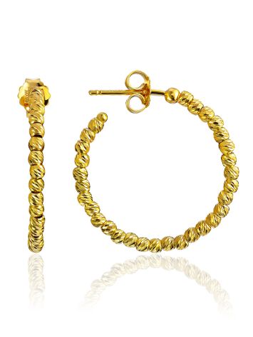Gilded Hoop Earrings With Glistening Beads The Sparkling, image 