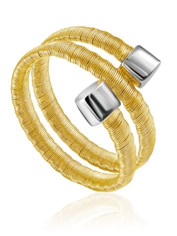 Bicolor Coil Ring With Gilding The Silk, Ring Size: 8 / 18, image 