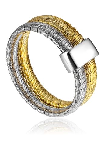 Textured Bicolor Band Ring The Silk, Ring Size: 5.5 / 16, image 