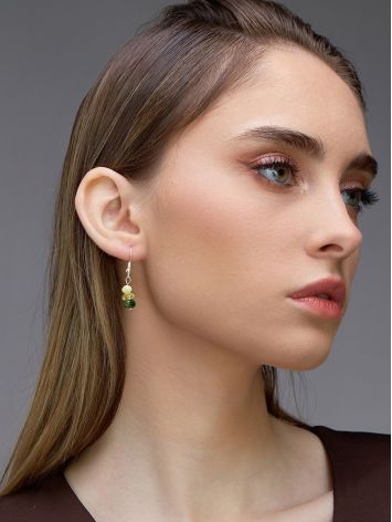Bright earrings featuring multi-colored natural amber, image , picture 4