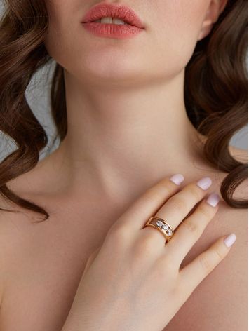 Trendy Gold Crystal Ring SWAROVSKI GEMS, Ring Size: 7 / 17.5, image , picture 4