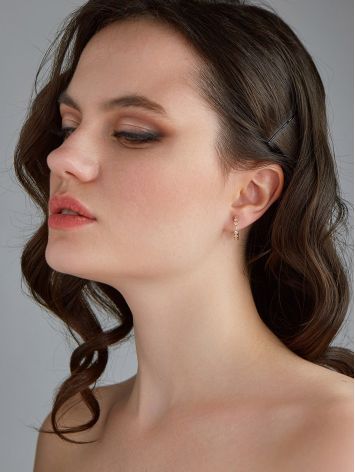 Honeycomb Motif Gold Crystal Hoop Earrings The Roxy, image , picture 3