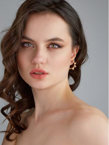 Trendy Gold Spike Hoop Earrings The Roxy, image , picture 3