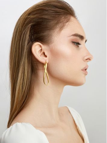 Sculptural Design Gilded Silver Hoop Earrings The Silk, image , picture 6