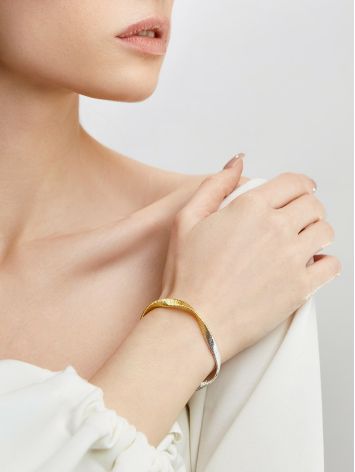 Bicolor Gold-Plated Bracelet The Silk, image , picture 4