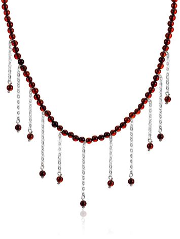 Designer Amber Beaded Necklace With Dangles The Palazzo, image 