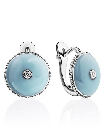 Romantic Blue Enamel Diamond Earrings The Heritage, image 