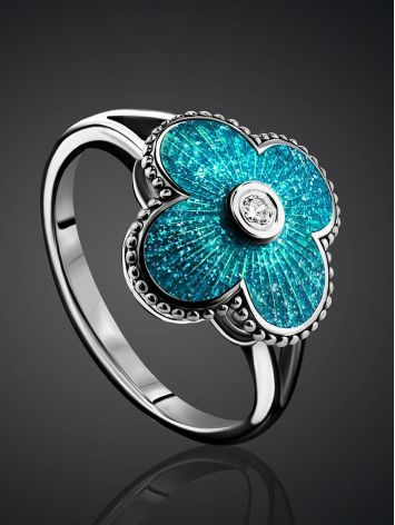 Shimmering Enamel Ring With Crystal The Heritage, Ring Size: 7 / 17.5, image , picture 2