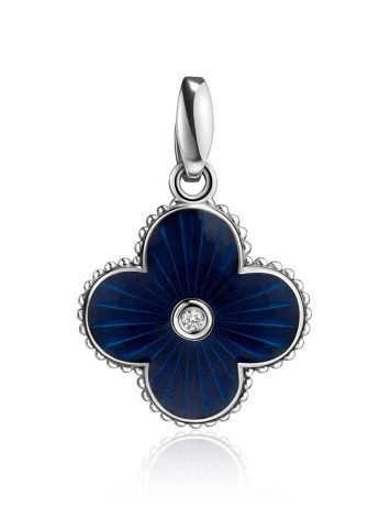 Silver Blue Enamel Pendant With Diamond The Heritage, image 