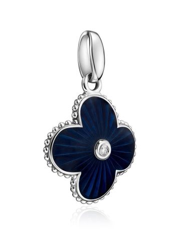 Silver Blue Enamel Pendant With Diamond The Heritage, image , picture 3