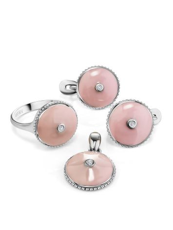 Pink Enamel Round Pendant With Diamond The Heritage, image , picture 5