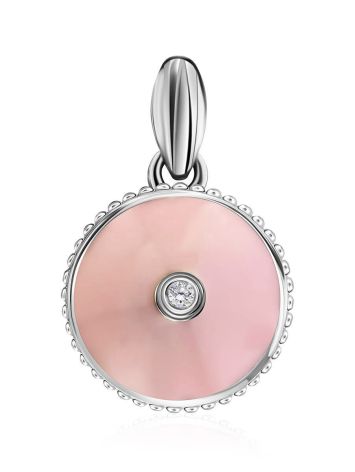 Pink Enamel Round Pendant With Diamond The Heritage, image , picture 3