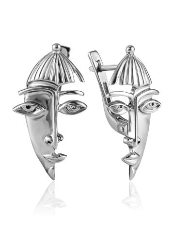 Glossy Asymmetric Earrings "The Faces", image 
