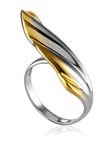 Feather Motif Bicolor Ring, Ring Size: 8 / 18, image 