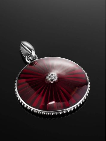 Glossy Round Pendant With Enamel And Diamond The Heritage, image , picture 2