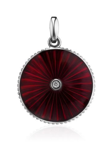 Glossy Round Pendant With Enamel And Diamond The Heritage, image 