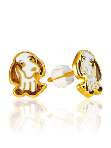 Cute Enamel Studs "Puppies", image 