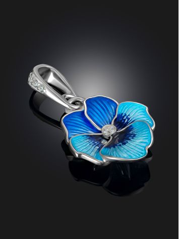 Cute Blue Enamel Floral Pendant, image , picture 2