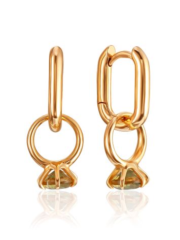 Bold Ring Motif Earrings With Zultanite, image 