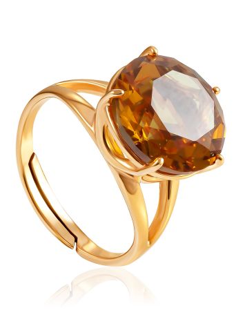 Luminous Gold-Plated Ring With Zultanite, Ring Size: 8 / 18, image 