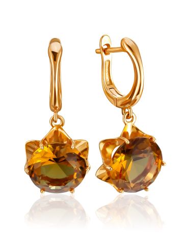 Fabulous Gold-Plated Zultanite Earrings, image 