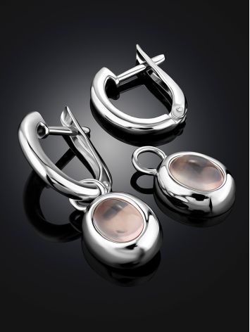 Refined Pinkish Quartz Dangle Earrings, image , picture 2