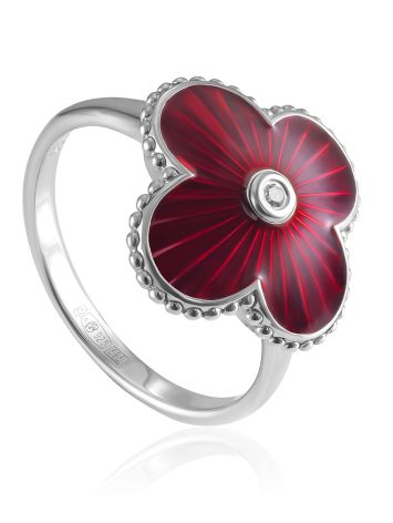 Classy Enamel Ring With Diamond The Heritage		, Ring Size: 7 / 17.5, image 