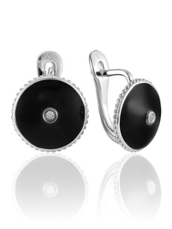 Classy Black Enamel Earrings The Heritage		, image 