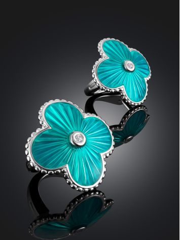 Shimmering Enamel Earrings With Diamonds The Heritage		, image , picture 2