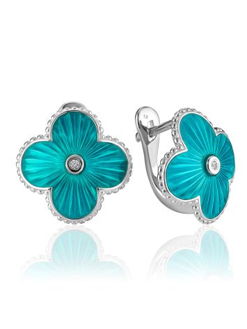 Shimmering Enamel Earrings With Diamonds The Heritage		, image 