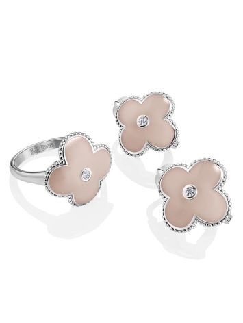 Romantic Clover Shaped Enamel Ring With Diamond The Heritage, Ring Size: 5.5 / 16, image , picture 4