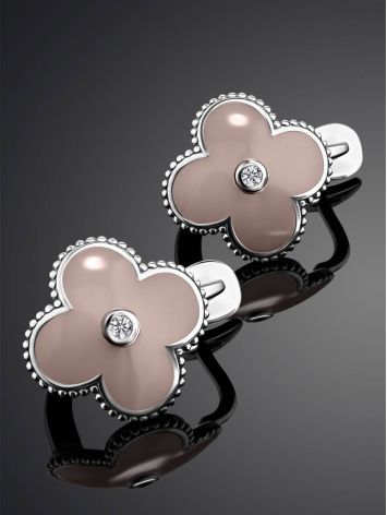 Silver Earrings With Diamonds And Enamel The Heritage, image , picture 2