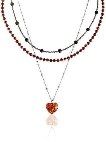 Triple Choker With Natural Amber The Link Collection, image 