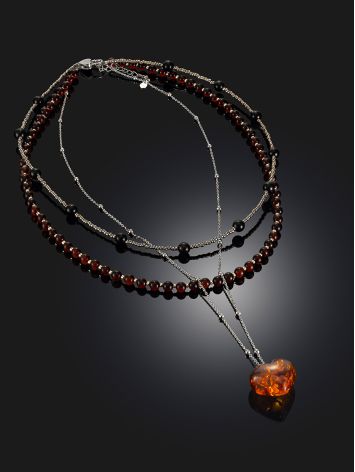 Triple Choker With Natural Amber The Link Collection, image , picture 2