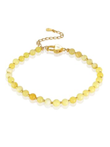 Natural Milky Amber Bracelet With Glass Seed Beads The Palazzo, image 