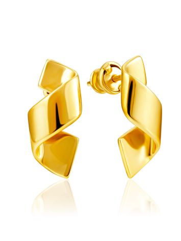 Swirl Design Gilded Earrings The Liquid, image 