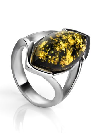 Amber Ring In Sterling Silver The Petal, Ring Size: 10 / 20, image 