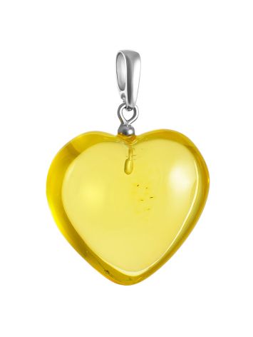 Glossy Amber Heart Shaped Pendant, image , picture 3
