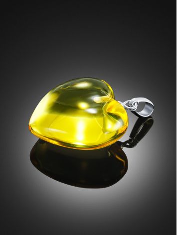 Glossy Amber Heart Shaped Pendant, image , picture 2