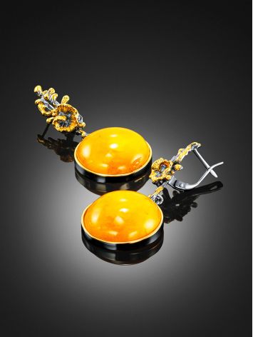 Designer Earrings With Luminous Baltic Amber, image , picture 2