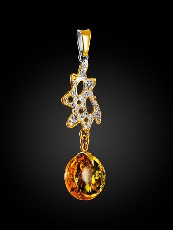 Gorgeous Designer Pendant With Textured Amber, image , picture 2